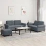 Juego de sofás con cojines 3 piezas terciopelo gris oscuro de , Sofás - Ref: Foro24-3202221, Precio: 535,88 €, Descuento: %