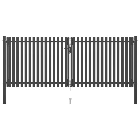 Puerta de valla del jardín de acero gris antracita 4x1,7 cm de , Puertas de jardín - Ref: Foro24-146335, Precio: 488,13 €, De...
