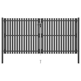 Puerta de valla del jardín de acero gris antracita 4x2,25 cm de , Puertas de jardín - Ref: Foro24-146337, Precio: 751,19 €, D...