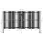 Puerta de valla del jardín de acero gris antracita 4x2,25 cm de , Puertas de jardín - Ref: Foro24-146337, Precio: 751,19 €, D...