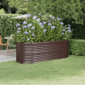 Steel powder-coated brown raised garden bed planter 224x80x68 cm by , Pots and planters - Ref: Foro24-318955, Price: 91,75 €,...