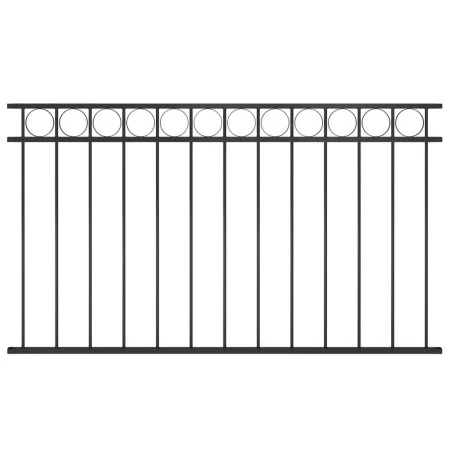 Panel de valla de acero 1,7x0,8 m negro de , Paneles de vallas - Ref: Foro24-146316, Precio: 65,55 €, Descuento: %