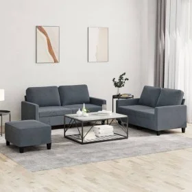 3-piece dark gray velvet sofa set with cushions by , Sofas - Ref: Foro24-3201507, Price: 447,52 €, Discount: %