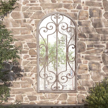 Espejo de jardín hierro color arena para uso exterior 70x30 cm de , Espejos - Ref: Foro24-318375, Precio: 118,24 €, Descuento: %