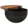 Mesa de centro de madera maciza reciclada negra 50x27 cm de , Mesas de centro - Ref: Foro24-351755, Precio: 107,31 €, Descuen...