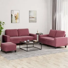 Juego de sofás 3 piezas tela rojo tinto de , Sofás - Ref: Foro24-3201896, Precio: 450,64 €, Descuento: %