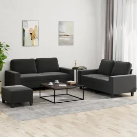 Juego de sofás 3 piezas tela negro de , Sofás - Ref: Foro24-3201894, Precio: 472,49 €, Descuento: %