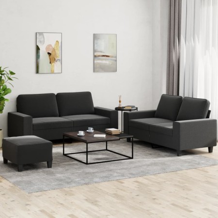 Juego de sofás 3 piezas tela negro de , Sofás - Ref: Foro24-3201894, Precio: 511,77 €, Descuento: %