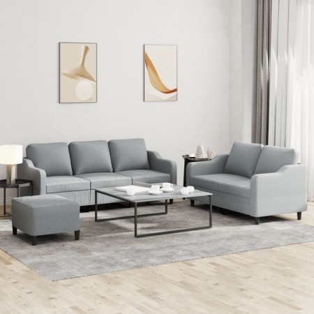 Juego de sofás con cojines 3 piezas tela gris claro de , Sofás - Ref: Foro24-3201842, Precio: 498,53 €, Descuento: %