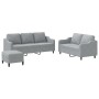 Juego de sofás con cojines 3 piezas tela gris claro de , Sofás - Ref: Foro24-3201842, Precio: 498,53 €, Descuento: %
