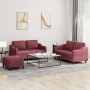 Juego de sofás con cojines 3 piezas tela rojo tinto de , Sofás - Ref: Foro24-3201816, Precio: 463,71 €, Descuento: %
