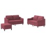 Juego de sofás con cojines 3 piezas tela rojo tinto de , Sofás - Ref: Foro24-3201816, Precio: 463,71 €, Descuento: %