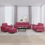 Set of sofas with 4 pieces of red velvet cushions by , Sofas - Ref: Foro24-3202184, Price: 753,31 €, Discount: %