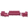 Sofagarnitur mit 4-teiligen Kissen aus bordeauxrotem Samt. von , Sofas - Ref: Foro24-3202184, Preis: 753,31 €, Rabatt: %