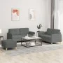 Juego de sofás con cojines 3 piezas tela gris oscuro de , Sofás - Ref: Foro24-3202095, Precio: 488,51 €, Descuento: %
