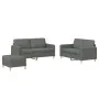 Juego de sofás con cojines 3 piezas tela gris oscuro de , Sofás - Ref: Foro24-3202095, Precio: 488,51 €, Descuento: %