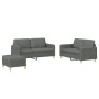 Juego de sofás con cojines 3 piezas tela gris oscuro de , Sofás - Ref: Foro24-3202095, Precio: 496,05 €, Descuento: %