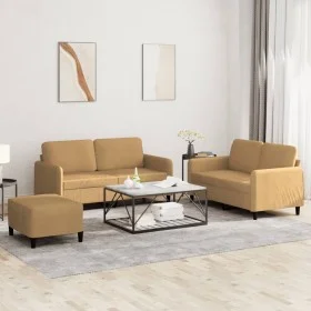 Juego de sofás 3 piezas terciopelo marrón de , Sofás - Ref: Foro24-3201991, Precio: 465,90 €, Descuento: %