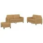 Dreiteiliges Samtsofa-Set in Braun. von , Sofas - Ref: Foro24-3201991, Preis: 465,90 €, Rabatt: %