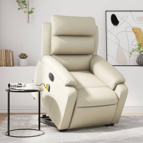 Sillón de masaje elevable eléctrico cuero sintético crema de , Sillones - Ref: Foro24-3205064, Precio: 364,34 €, Descuento: %
