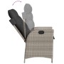 Sillón de jardín reclinable con cojines ratán PE gris claro de , Sillas de jardín - Ref: Foro24-365262, Precio: 121,08 €, Des...