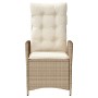 Silla de jardín reclinable con cojines ratán sintético beige de , Sillas de jardín - Ref: Foro24-365260, Precio: 119,90 €, De...