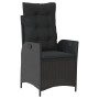 Sillón reclinable de jardín con cojines ratán sintético negro de , Sillas de jardín - Ref: Foro24-365257, Precio: 127,99 €, D...