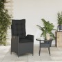 Sillón reclinable de jardín con cojines ratán sintético negro de , Sillas de jardín - Ref: Foro24-365257, Precio: 127,99 €, D...