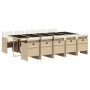 Set comedor de jardín 11 pzas con cojines ratán sintético beige de , Conjuntos de jardín - Ref: Foro24-3210574, Precio: 761,1...