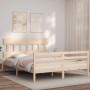 Estructura de cama de matrimonio con cabecero madera maciza de vidaXL, Camas y somieres - Ref: Foro24-3195161, Precio: 135,37...