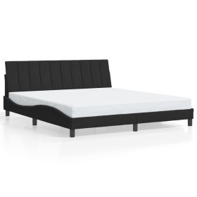Estructura de cama con luces LED terciopelo negro 180x200 cm de , Camas y somieres - Ref: Foro24-3213795, Precio: 258,66 €, D...