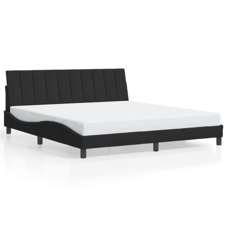 Estructura de cama con luces LED terciopelo negro 180x200 cm de , Camas y somieres - Ref: Foro24-3213795, Precio: 258,66 €, D...