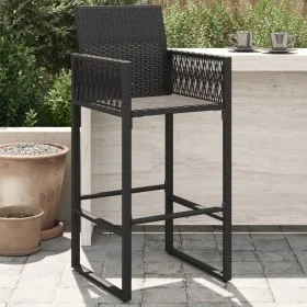 Taburetes altos de jardín 2 unidades ratán sintético negro de , Sillas de jardín - Ref: Foro24-368702, Precio: 159,02 €, Desc...