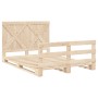 Estructura de cama con cabecero madera maciza pino 140x200 cm de , Camas y somieres - Ref: Foro24-3281576, Precio: 220,86 €, ...
