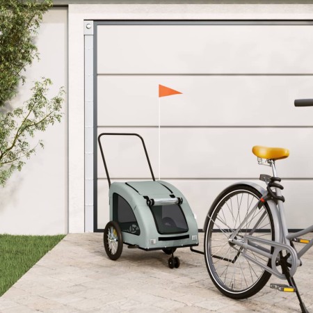 Remolque de bicicleta mascotas hierro tela Oxford gris de , Cochecitos para mascotas - Ref: Foro24-93979, Precio: 114,25 €, D...
