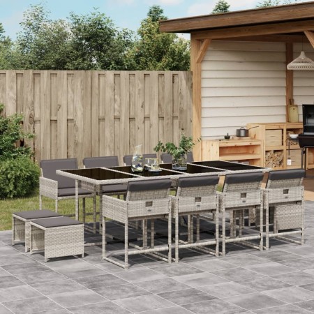 Set comedor jardín y cojines 13 pzas ratán sintético gris claro de , Conjuntos de jardín - Ref: Foro24-3278110, Precio: 658,7...