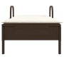 Tumbona con ruedas y cojín ratán sintético marrón de , Tumbonas - Ref: Foro24-368309, Precio: 163,86 €, Descuento: %