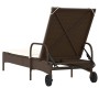 Tumbona con ruedas y cojín ratán sintético marrón de , Tumbonas - Ref: Foro24-368309, Precio: 163,86 €, Descuento: %