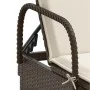 Liegestuhl mit Rädern und braunem Kunststoff-Rattankissen. von , Liegen - Ref: Foro24-368309, Preis: 171,41 €, Rabatt: %