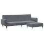 Sofá cama de 2 plazas con taburete terciopelo gris oscuro de , Sofás - Ref: Foro24-3258152, Precio: 374,60 €, Descuento: %