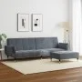 Sofá cama de 2 plazas con taburete terciopelo gris oscuro de , Sofás - Ref: Foro24-3258152, Precio: 374,60 €, Descuento: %