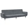 Sofá cama de 2 plazas con taburete terciopelo gris oscuro de , Sofás - Ref: Foro24-3258152, Precio: 374,60 €, Descuento: %