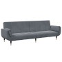 Sofá cama de 2 plazas con taburete terciopelo gris oscuro de , Sofás - Ref: Foro24-3258152, Precio: 381,27 €, Descuento: %