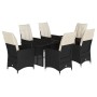 Set de comedor de jardín 7 pzas y cojines ratán sintético negro de , Conjuntos de jardín - Ref: Foro24-3276700, Precio: 776,2...