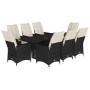 Set de comedor de jardín 9 pzas y cojines ratán sintético negro de , Conjuntos de jardín - Ref: Foro24-3276702, Precio: 1,00 ...