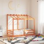 Cama infantil con techo madera maciza pino marrón 80x160 cm de , Camas y somieres - Ref: Foro24-847014, Precio: 119,66 €, Des...