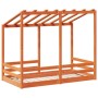 Cama infantil con techo madera maciza pino marrón 80x160 cm de , Camas y somieres - Ref: Foro24-847014, Precio: 119,66 €, Des...