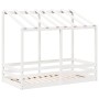 Cama infantil con techo madera maciza pino blanco 70x140 cm de , Camas y somieres - Ref: Foro24-847016, Precio: 109,32 €, Des...