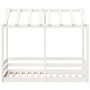 Cama infantil con techo madera maciza pino blanco 70x140 cm de , Camas y somieres - Ref: Foro24-847016, Precio: 109,32 €, Des...