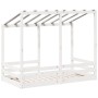 Cama infantil con techo madera maciza pino blanco 70x140 cm de , Camas y somieres - Ref: Foro24-847016, Precio: 109,32 €, Des...